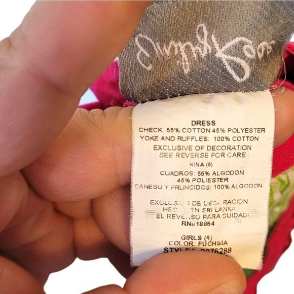 Emily Rose Girl's Pink & Green Seersucker Watermelon Dress Size 6 - Picture 5 of 5